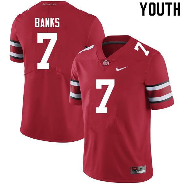 Ohio State Buckeyes #7 Sevyn Banks Youth Official Jersey Scarlet OSU91775
